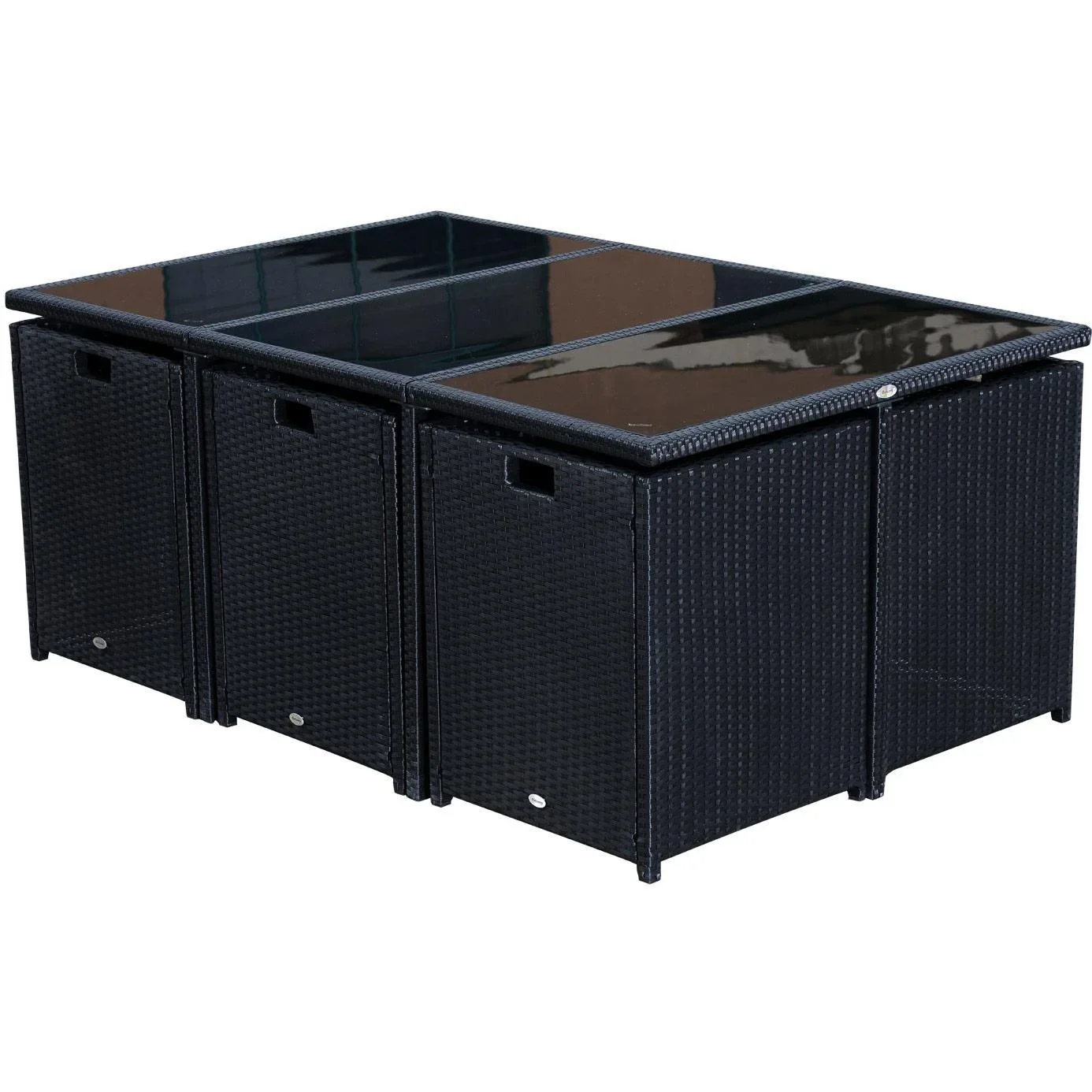 Polyrattan Gartenmöbel 27 tlg. 6 Stühle 4 Hocker mit Kissen - 1