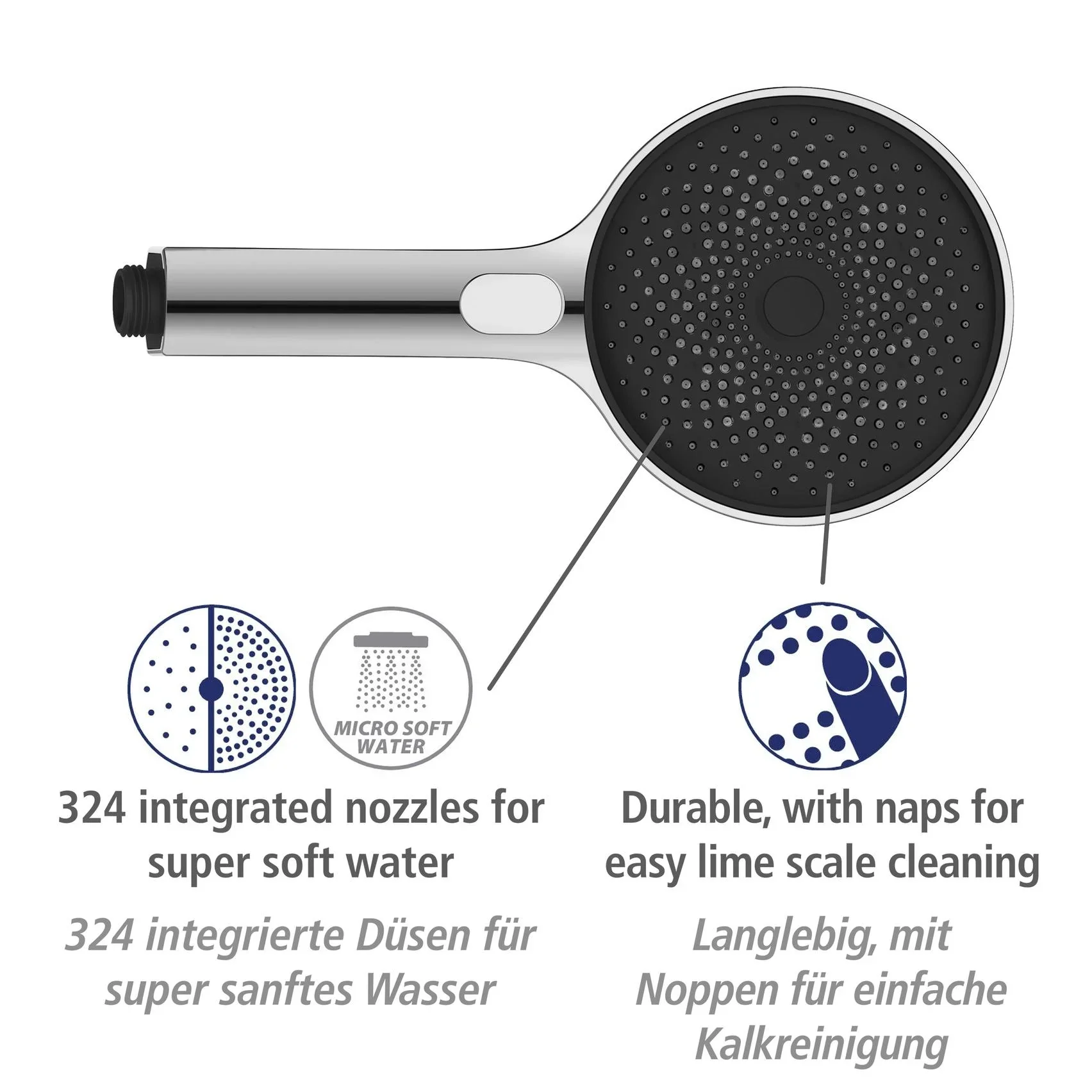 Duschsystem Softwater Chrom - einfacher Anschluss an bestehende Armatur oder Wandanschlussbogen - 5