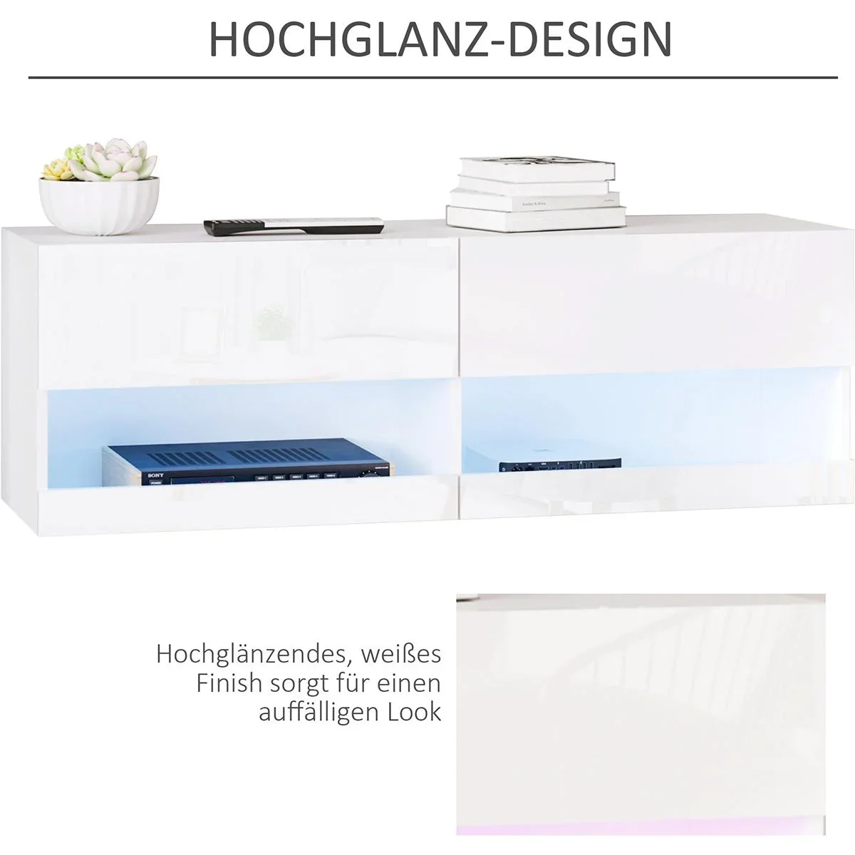 TV Board mit LED Beleuchtung weiß - 2