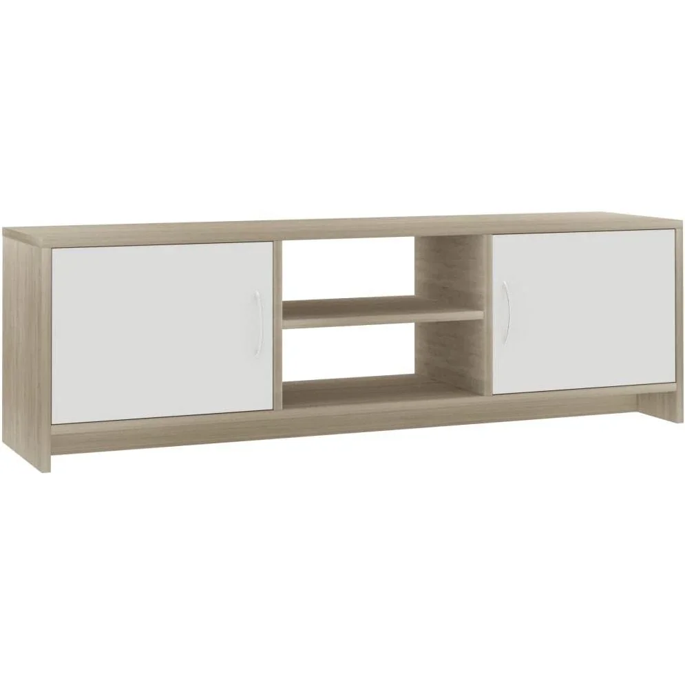 TV-Schrank 120x30x37,5 cm weiß und Sonoma-Eiche - 1