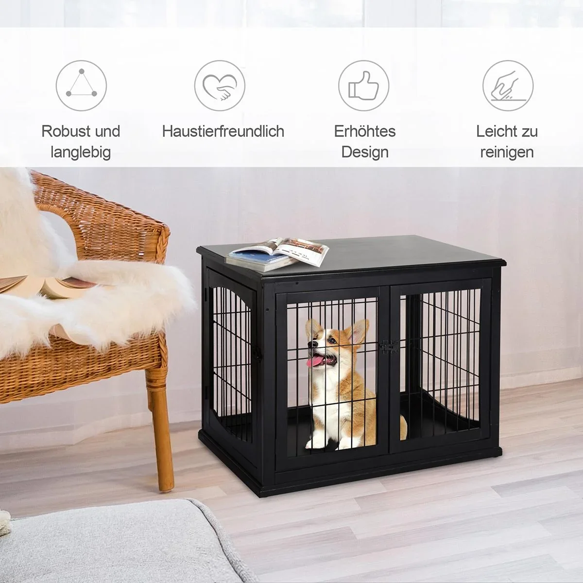 Pawhut Hundekäfig mit 2 Türen - 0