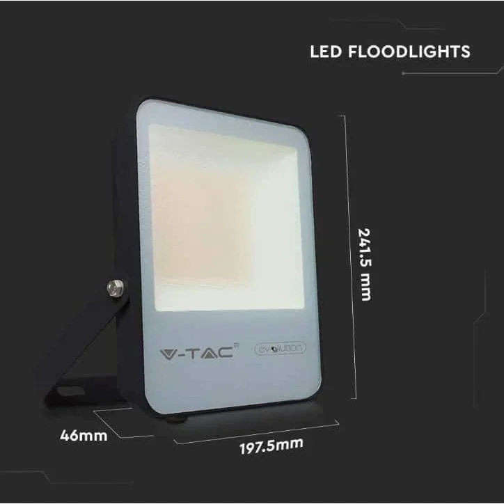 VT-50185 LED-Flutlicht - 50 W - 7870 Lm - 4000K - schwarz - Extra effizient - 7