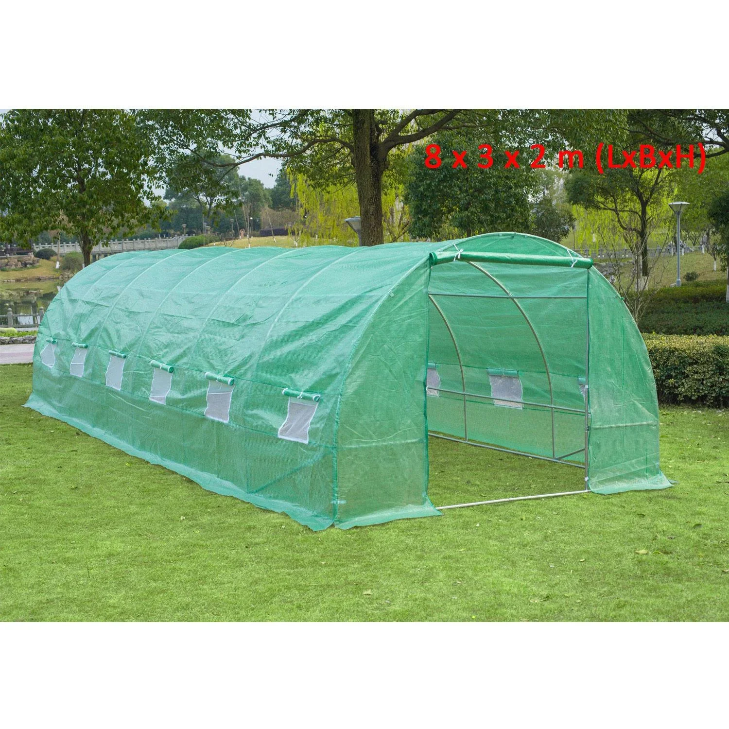 Foliengewächshaus 8x3x2m Pflanzenhaus - 3
