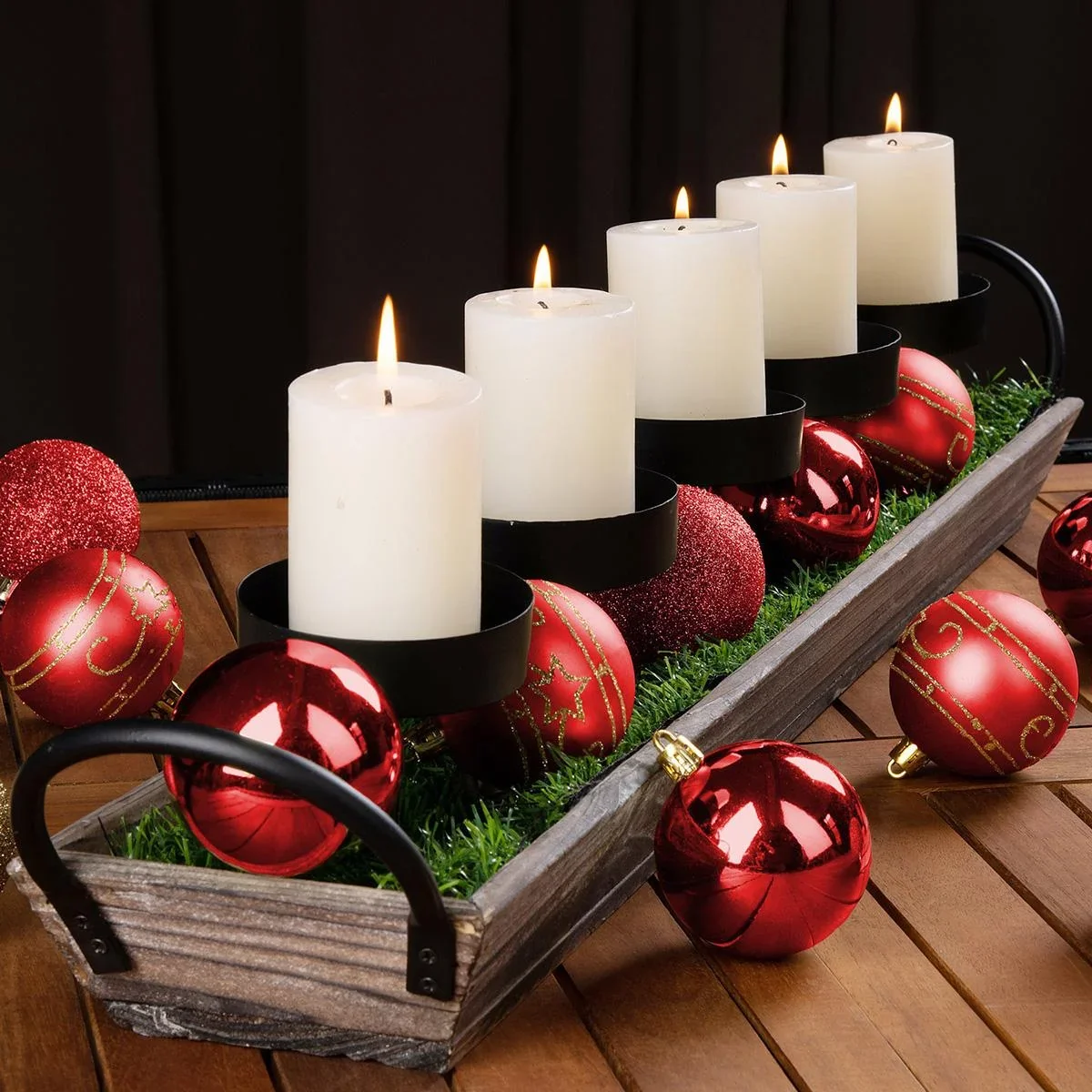 Weihnachtskugeln - Christbaumbeleuchtung - Christbaumschmuck - 24er Set Rot - 3