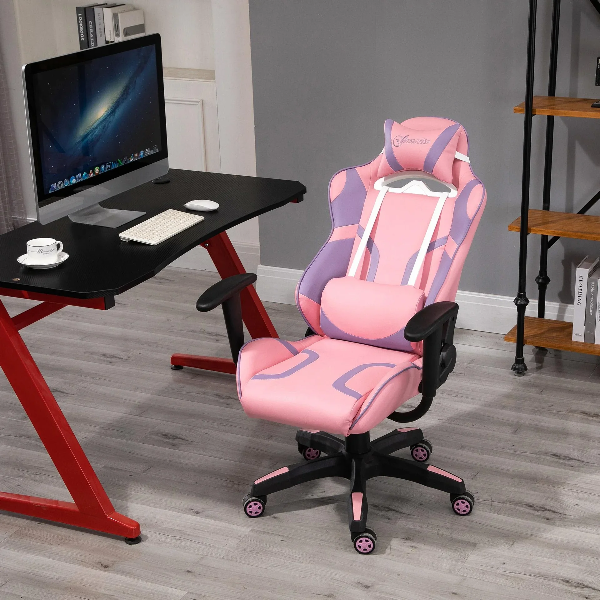 Violetter Gaming-Stuhl, rosa - 0