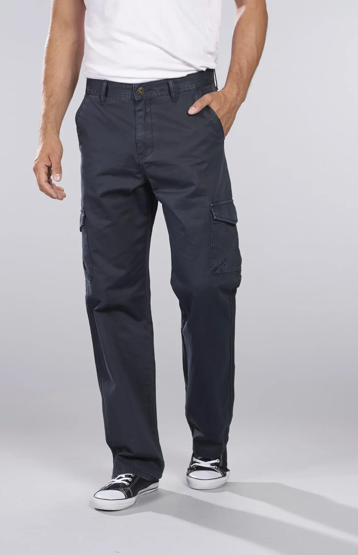 Cargohose aus Baumwolltwill, Farbe blau/grau, Gr.25 - 7