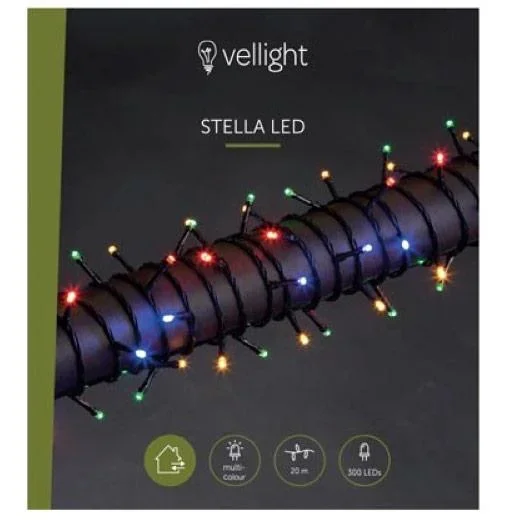 Vellight Weihnachtsbeleuchtung - 20m - 300 LEDs - Mehrfarbig - Innen & Außen - 3