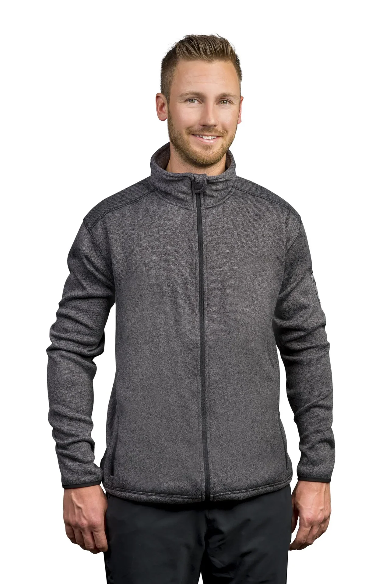 Strickjacke, Farbe hellgrau-melange, Gr.L - 1