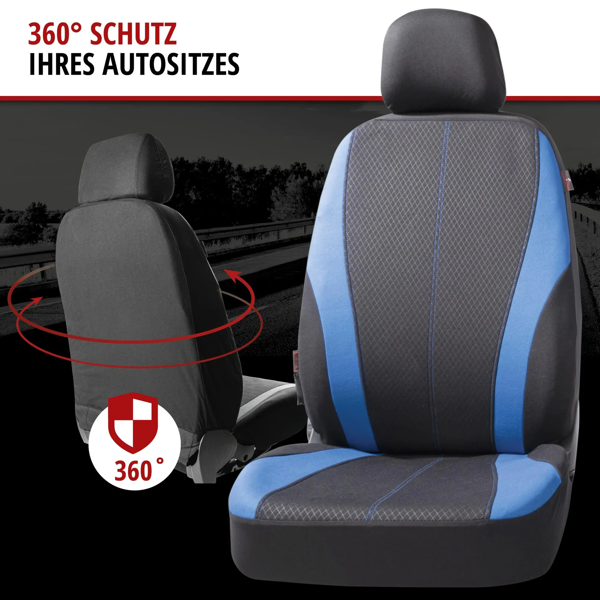 Auto Sitzauflage "DUNDEE" - Komplett-Set - 3