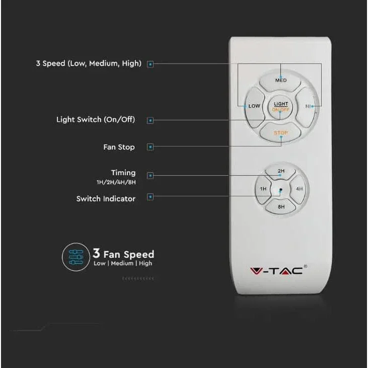 VT-5022 Design-Deckenventilator mit Beleuchtung - CCT - Fernbedienung - 4