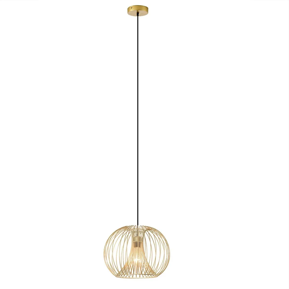 Pendelleuchte mit goldenem gebogenem Stahlrahmen gold - 6