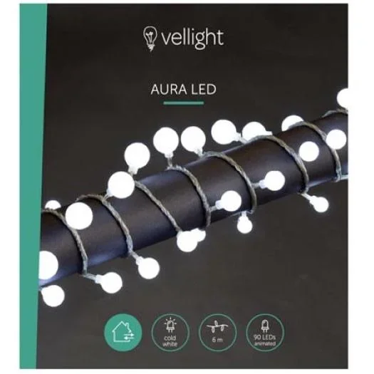 Vellight Bulbs Weihnachtsbeleuchtung - 6m - 90 LEDs - Weiß - Innen & Außen - 0