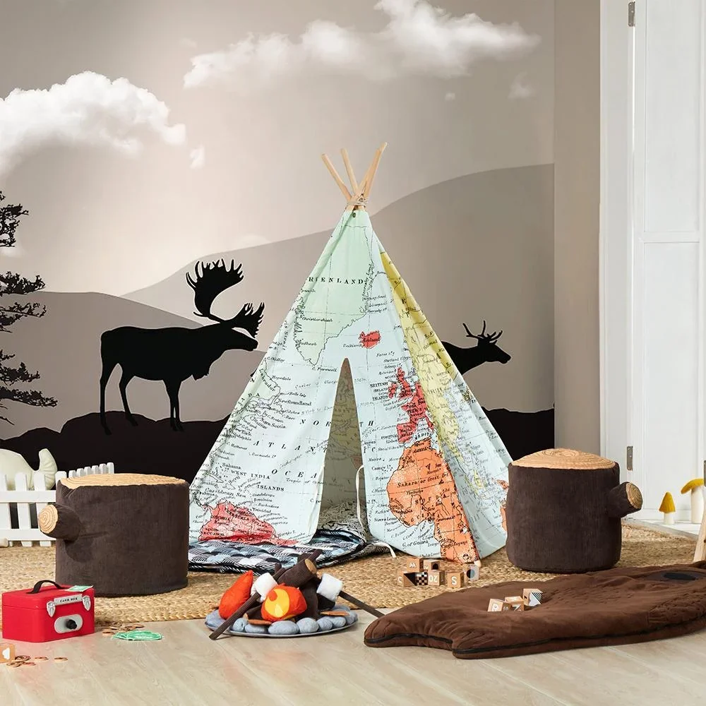 Weltkarte Tipi Zelt Multi farben - 1