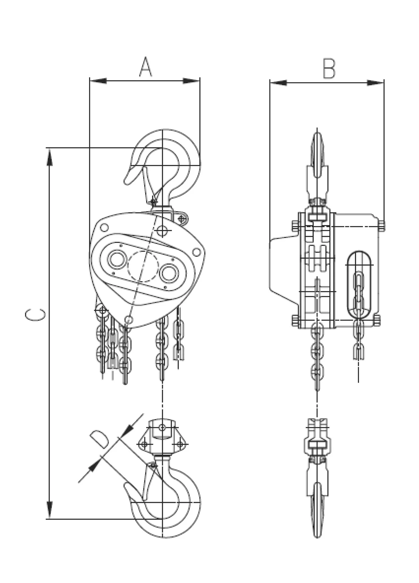 Stirnradflaschenzug Pullmaster-II 3,0, Tragfähigkeit 3000 kg, 2-strängig, Hub 3,0 m, Bedienlänge 2,5 m - 6