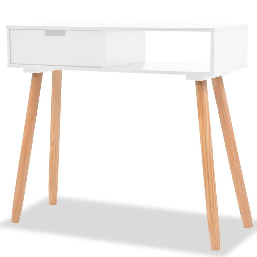 Wandtisch 80x30x72 cm Kiefer massiv weiß - 6