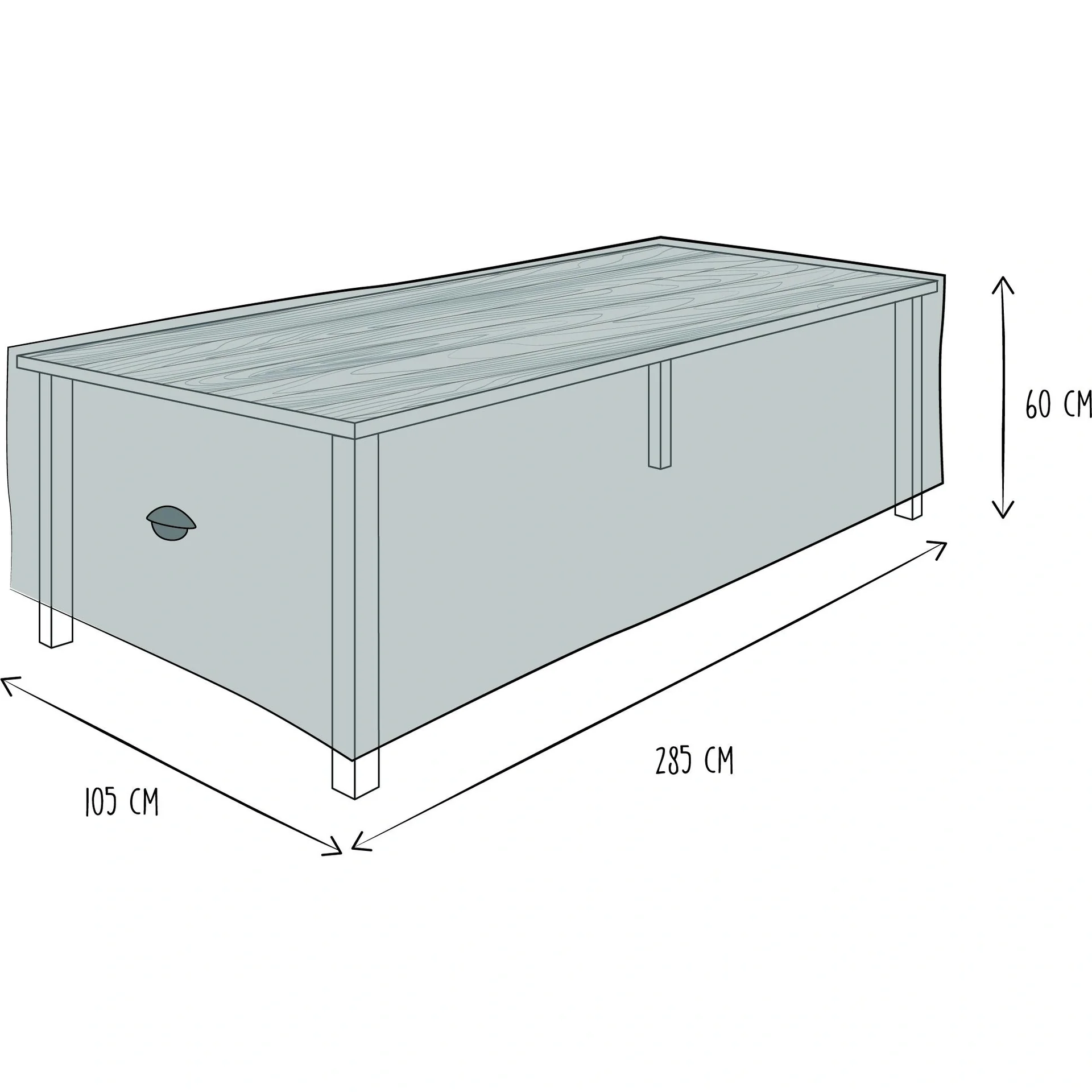 schutzhülle für gartentisch - max. 280 cm - 1