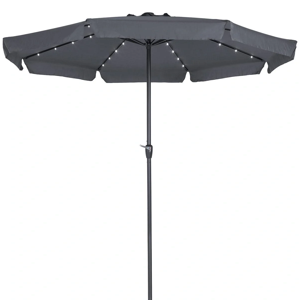 Sonnenschirm Athen mit LED-Beleuchtung anthrazit - Ø 3,3m - 7