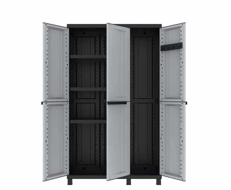 Twist Black 102A 3-türiger Kunststoffschrank mit 2 Innenräumen und 3 höhenverstellbaren Einlegeböden - 2