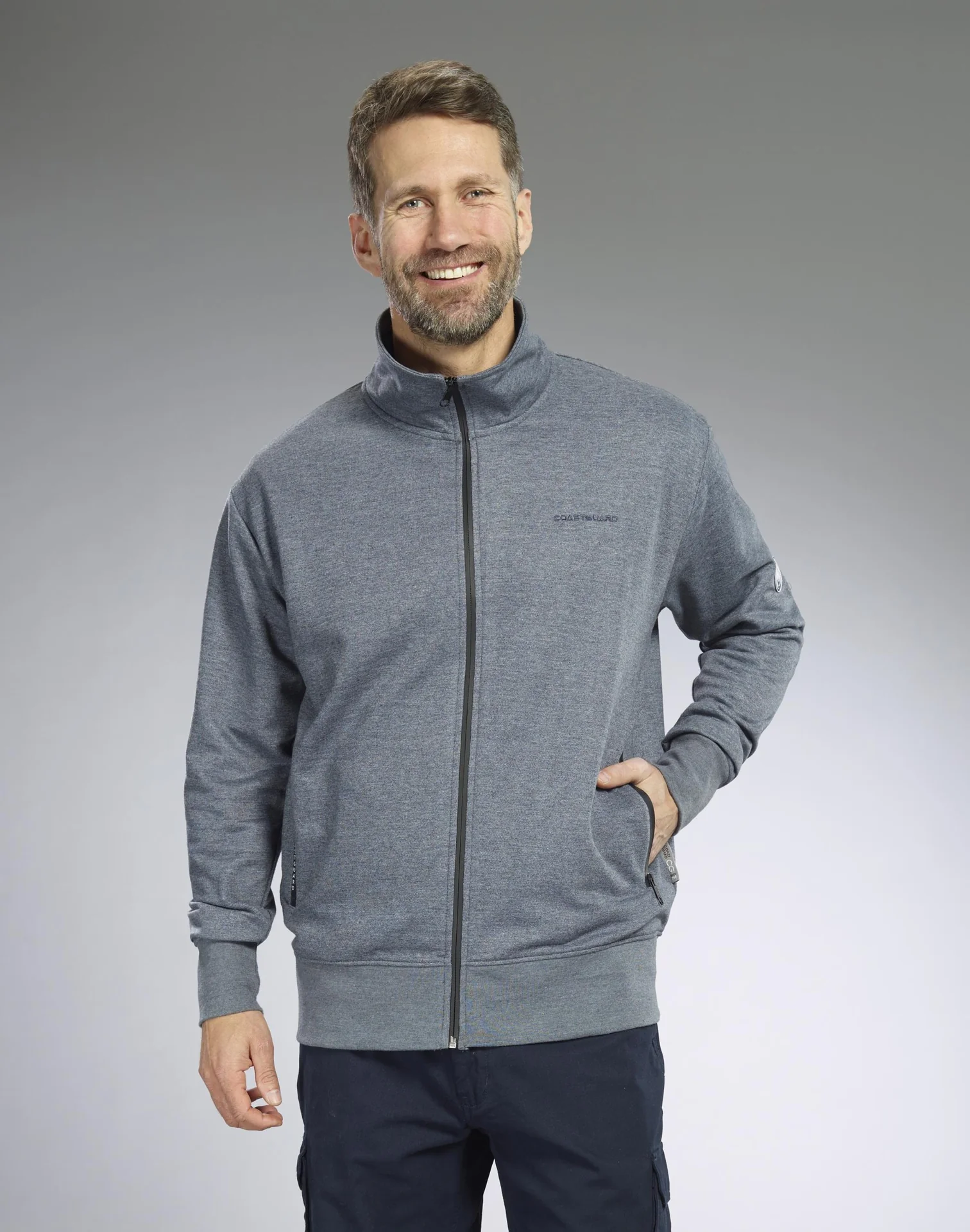 Sweatjacke, Farbe marine, Gr.M - 6