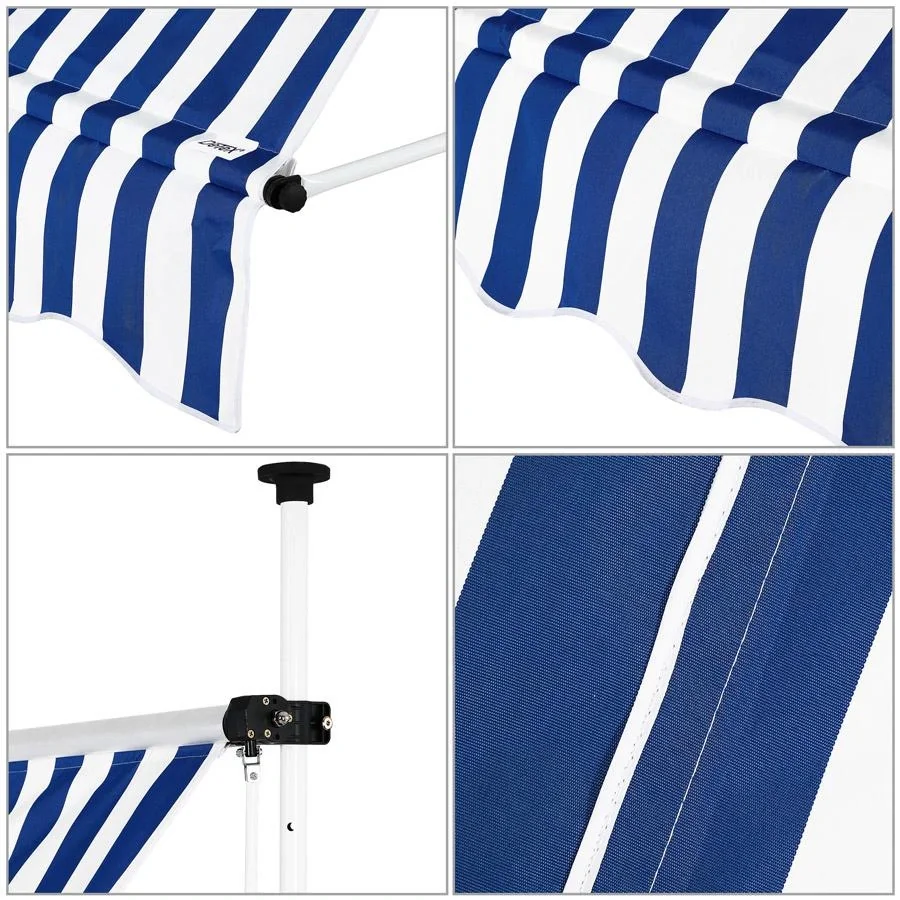 Klemmmarkise blau/weiß 300cm - 5