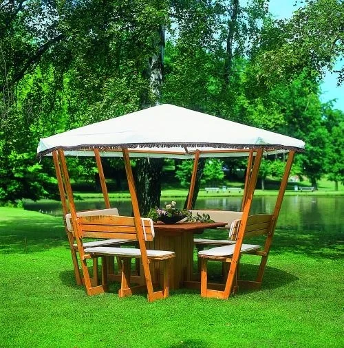 Pavillon "Rosenheim" mit weißem Dach - 1
