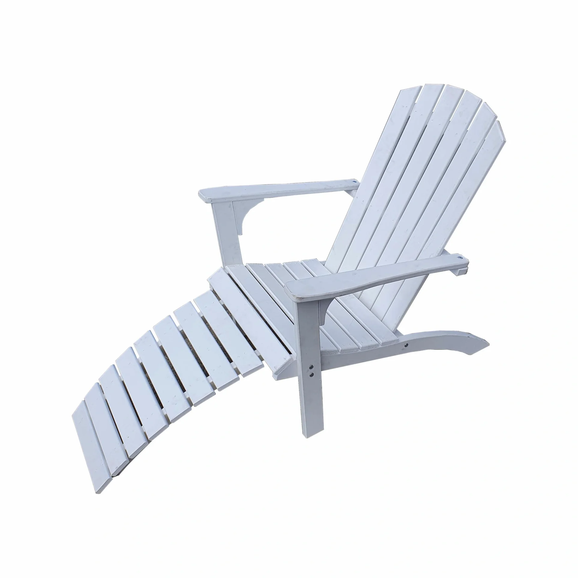 Deckchair mit Fußablage, weiß lackiert - 4