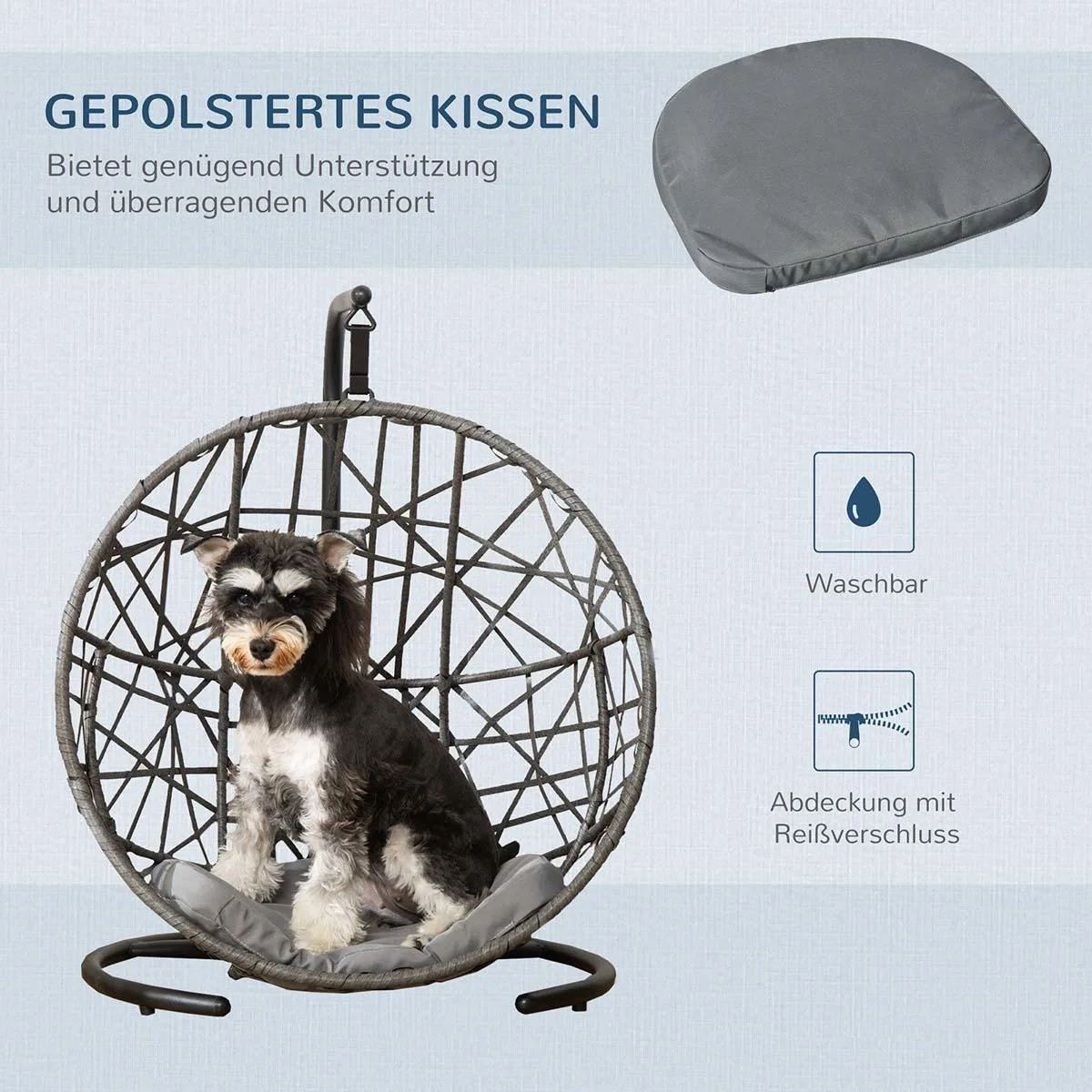 Polyrattan Sitzgarnitur 4 tlg. Sitzgruppe Gartenset Sofagarnitur Gartenmöbel Set Lounge Metall Luxus Grau - 5
