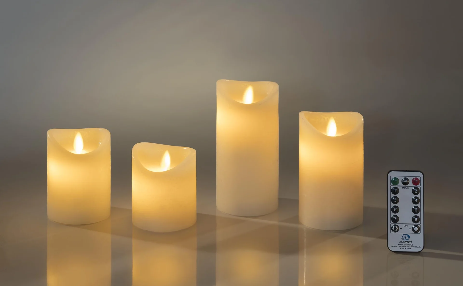 LED Echtwachskerze 4er Set - 2