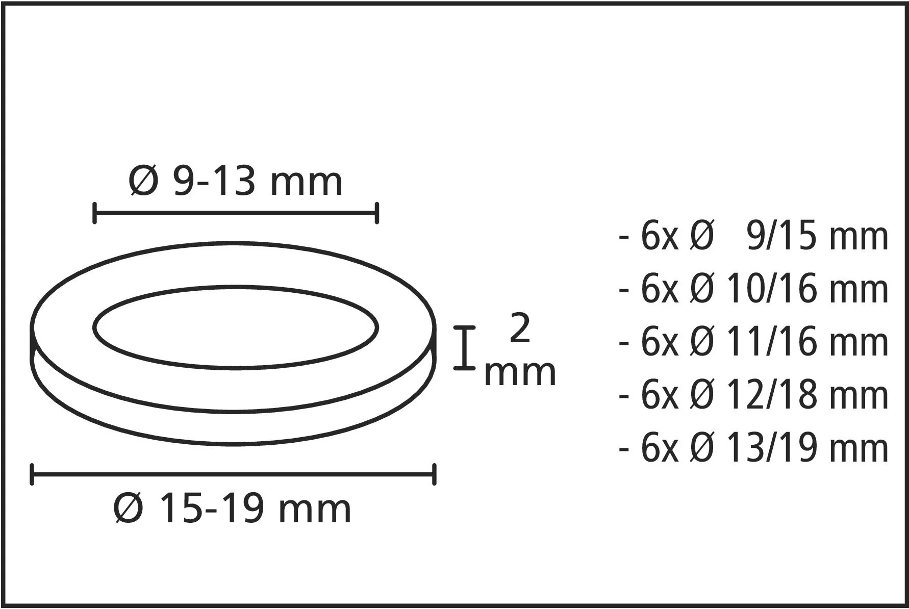 Türbandring Set Ø 9x15 - 13x19 - 3
