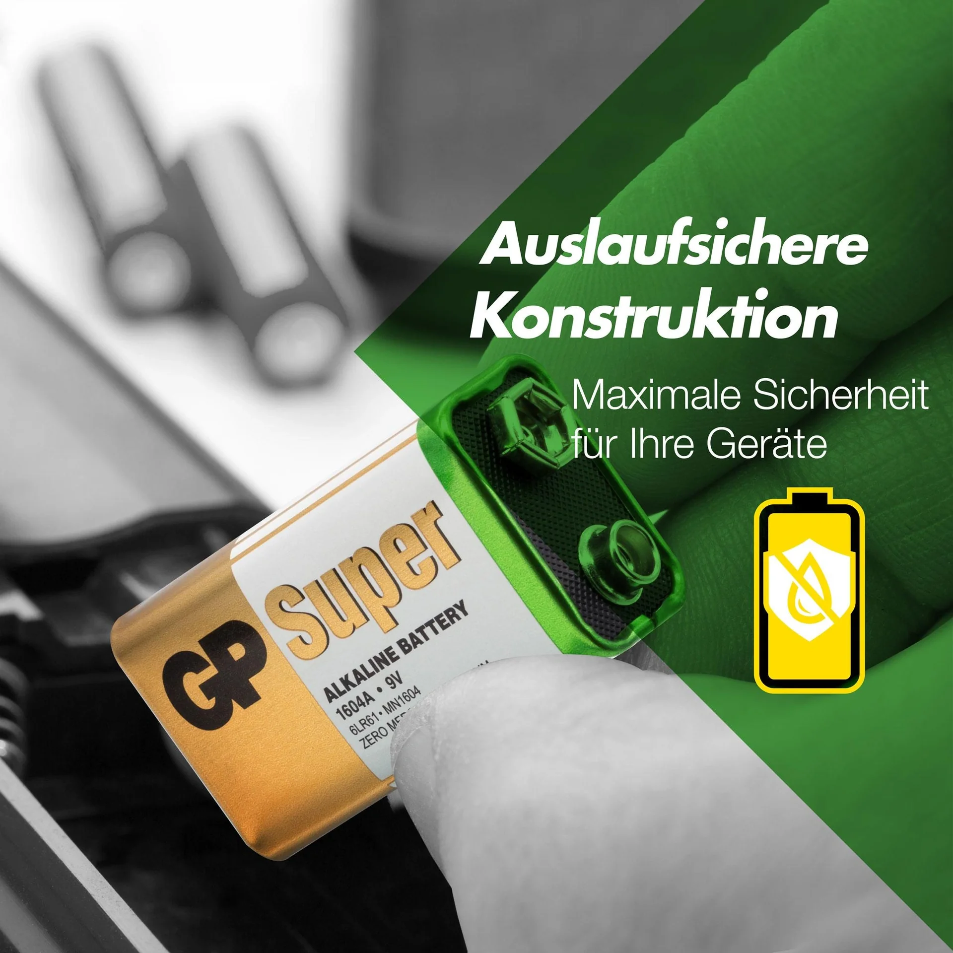 SUPER 9V Block Alkaline Batterie - 1 Stück - 5