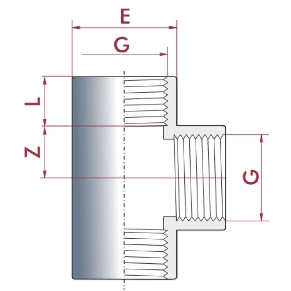 PVC - U T-Stück IG 1 1/4" PN10-3