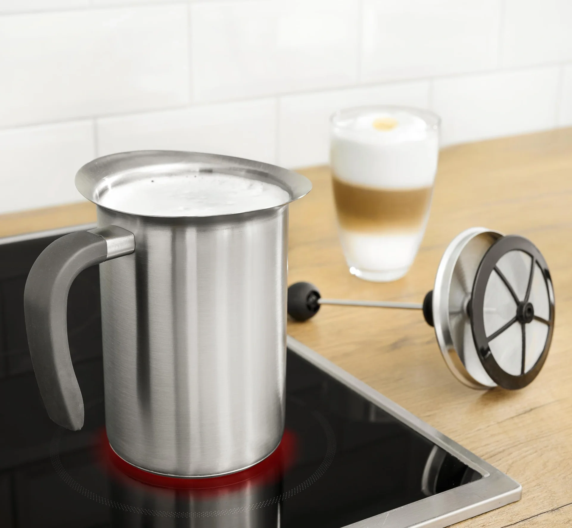 Milchaufschäumer mit Thermo-Kapselboden, 1000 ml, Edelstahl - 1