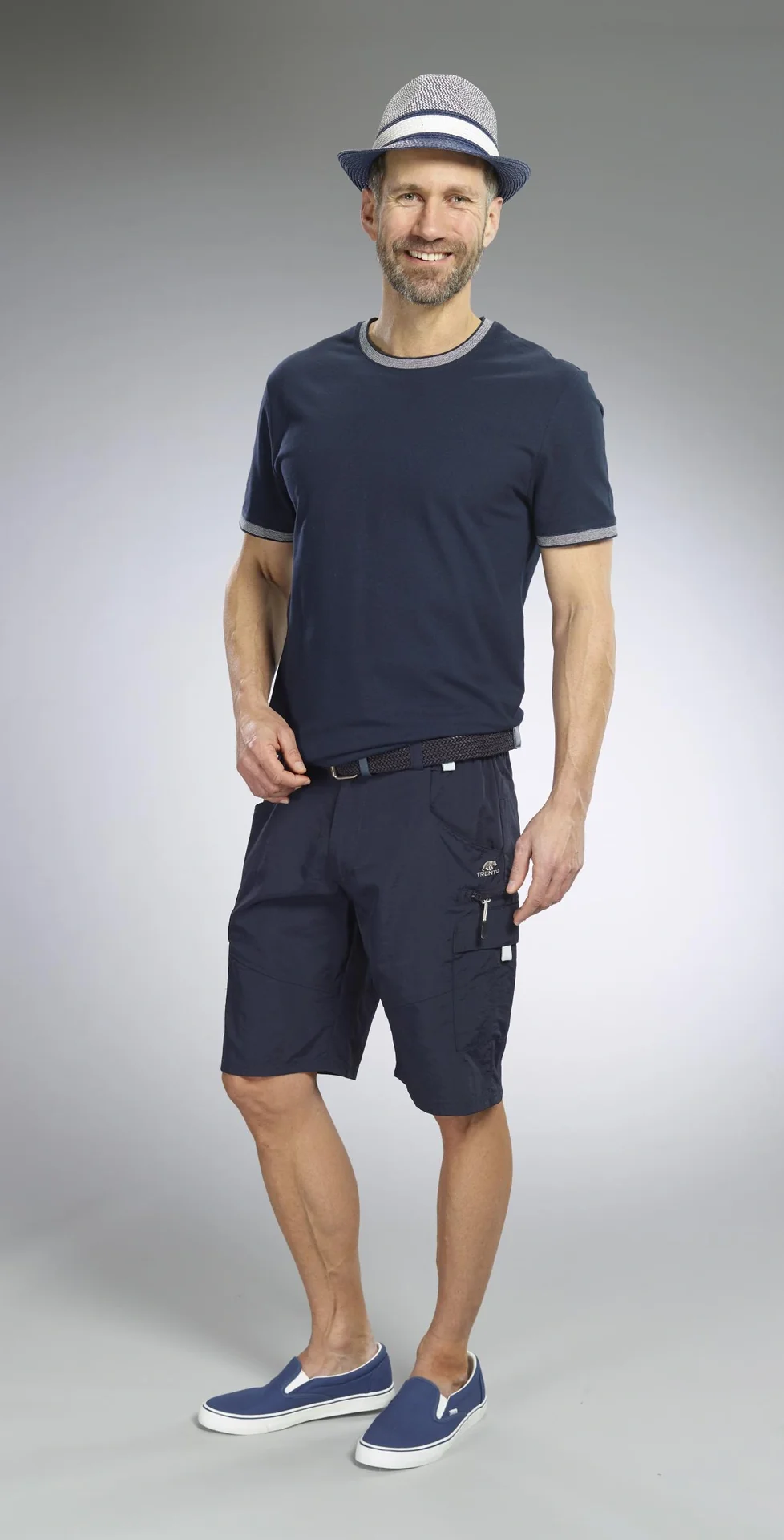 T-Shirt Baumwollpique, Farbe marine, Gr.M - 3