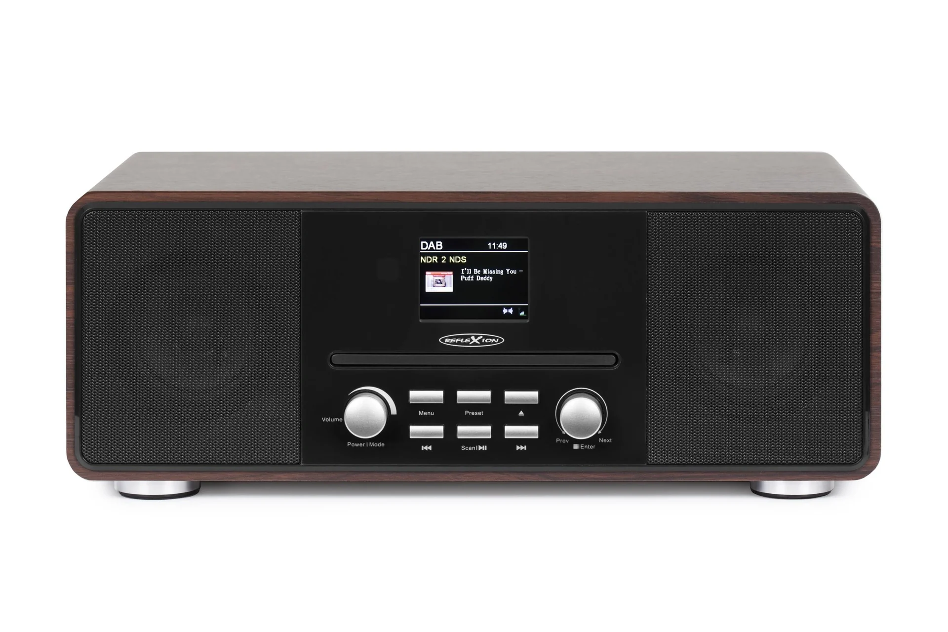Design DAB+/UKW-Radio mit Bluetooth, CD, USB, Aux-In und Encoding holzfarben - 3