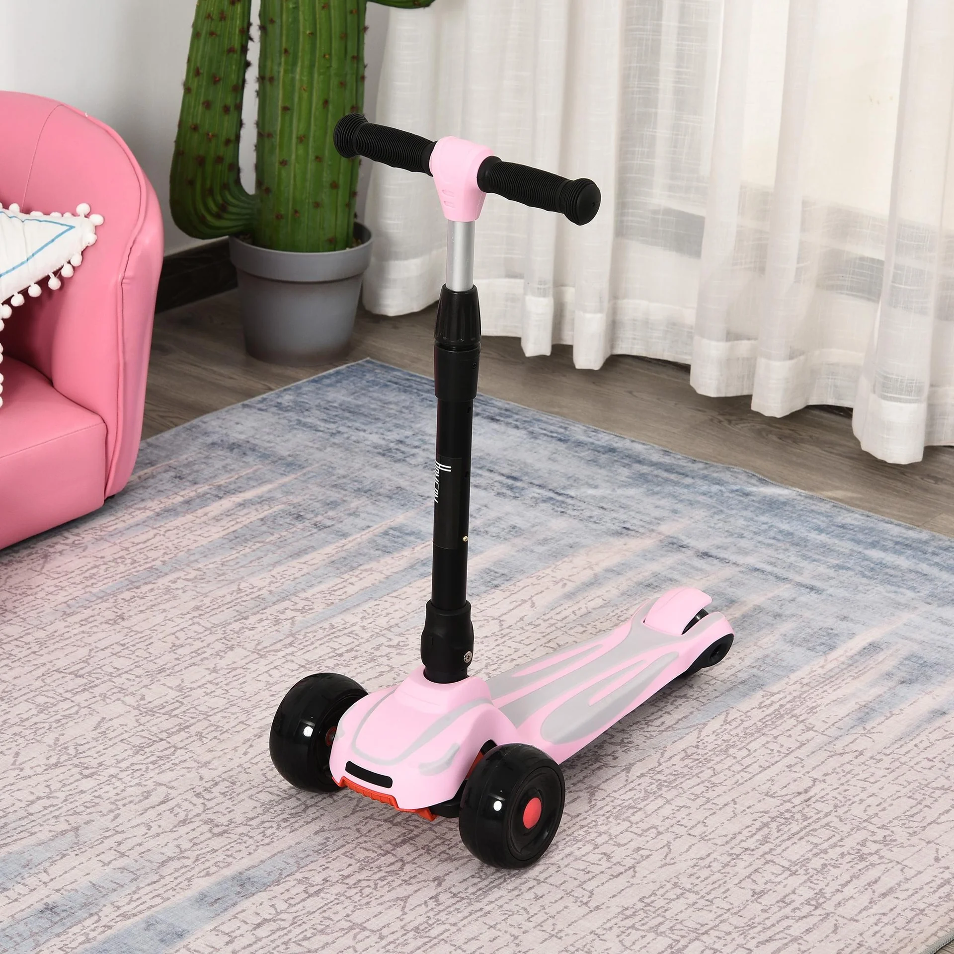 Mädchenroller mit einstellbarer Höhe, rosa - 7