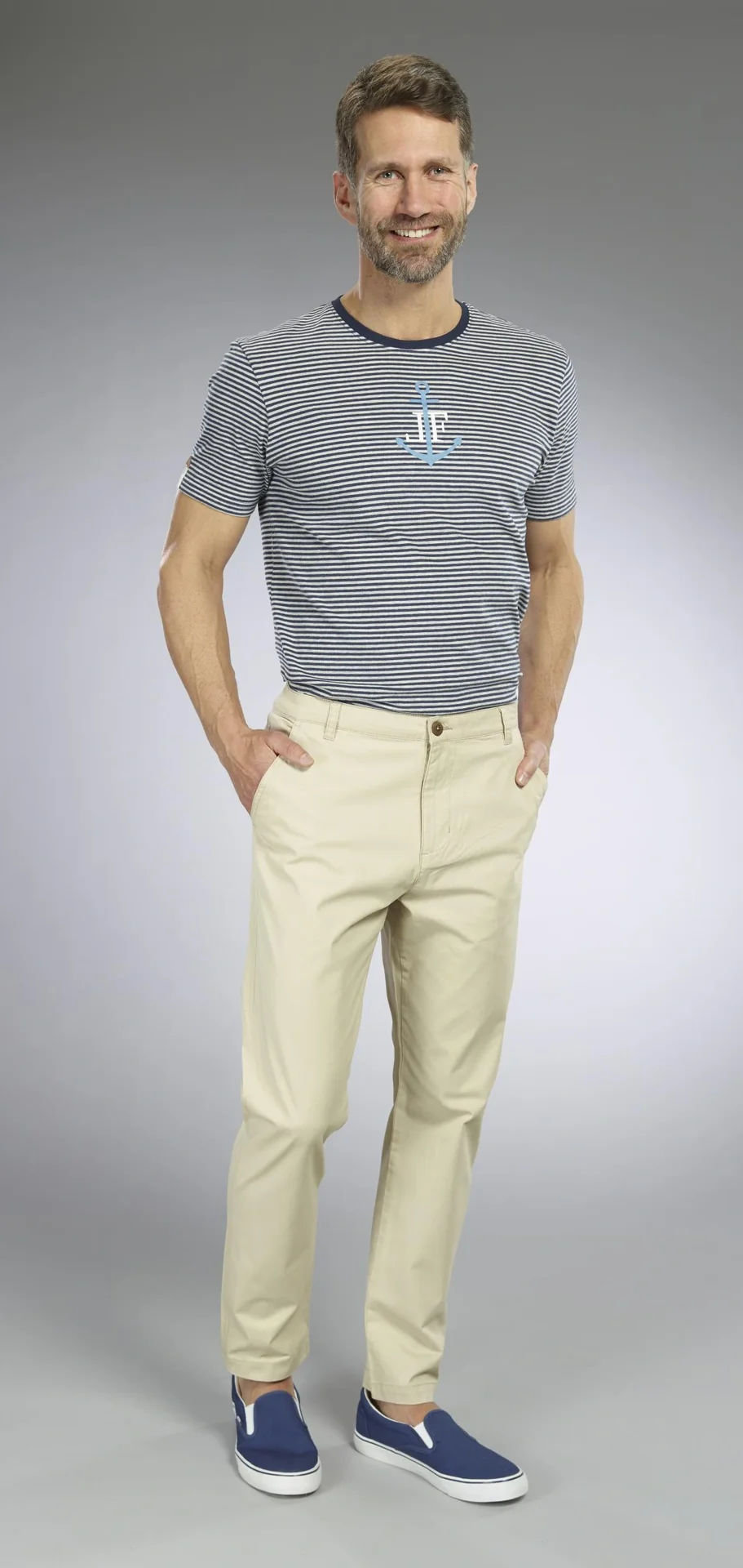 Hose mit Twill, Farbe beige, Gr.50 - 2