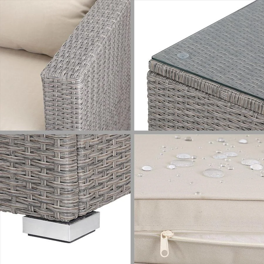 Polyrattan Lounge-set XL - 26-teilig - Creme - 3