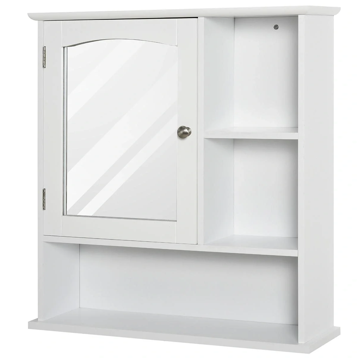 Spiegelschrank Badschrank Hängeschrank Badmöbel Wandschrank Mehrzweckschrank, Spanplatte+MDF, Weiß, 60 x 18 x 63 cm - 4