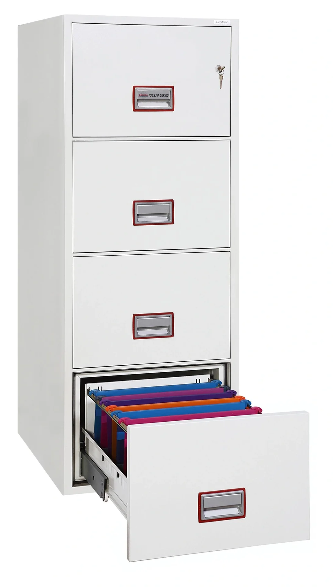 Aktenschrank World Class Vertical Fire File mit 4 Schubladen und Schlüsselschloss - 1