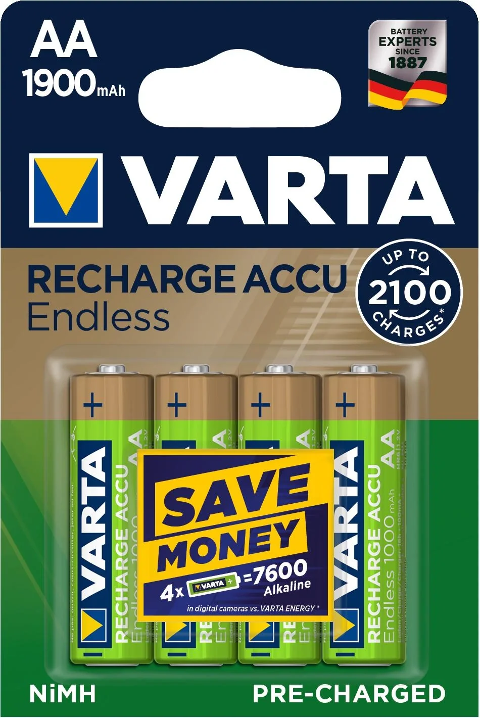 RECHARGE Endless Mignon (AA) Akku mit 1900mAh - 4 Stück - 2