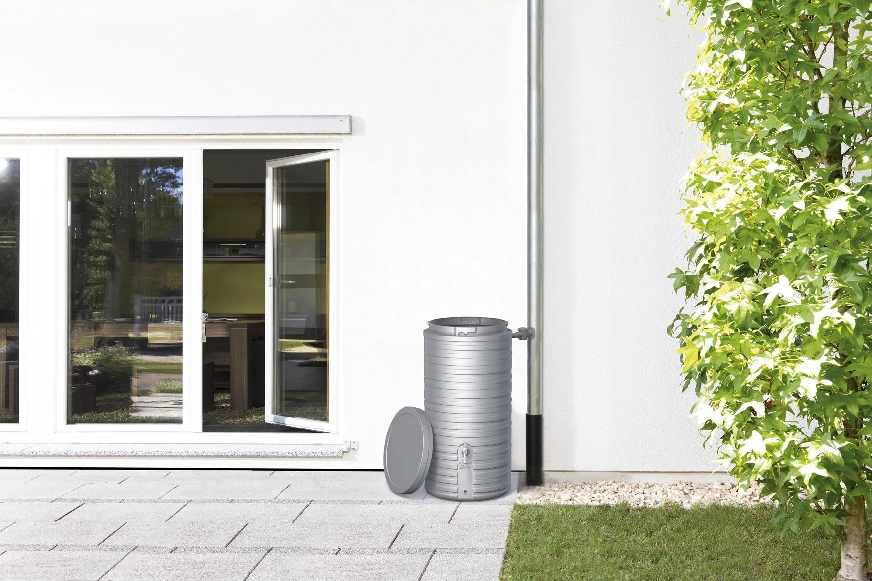 Regenspeicher / Regentonne NORDIC 300 L, steingrau - 5