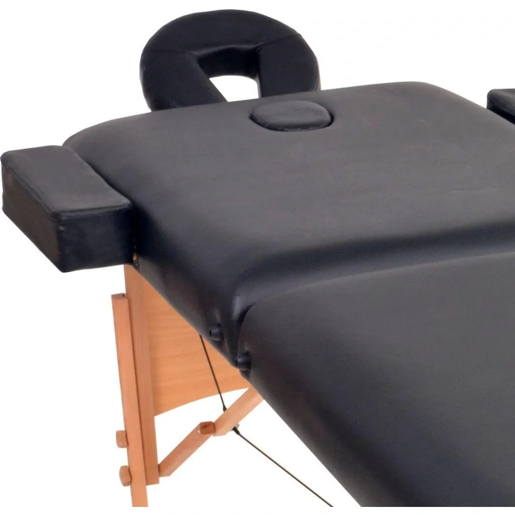 Klappbare Massageliege 2 Zonen 10 cm dick schwarz - 8