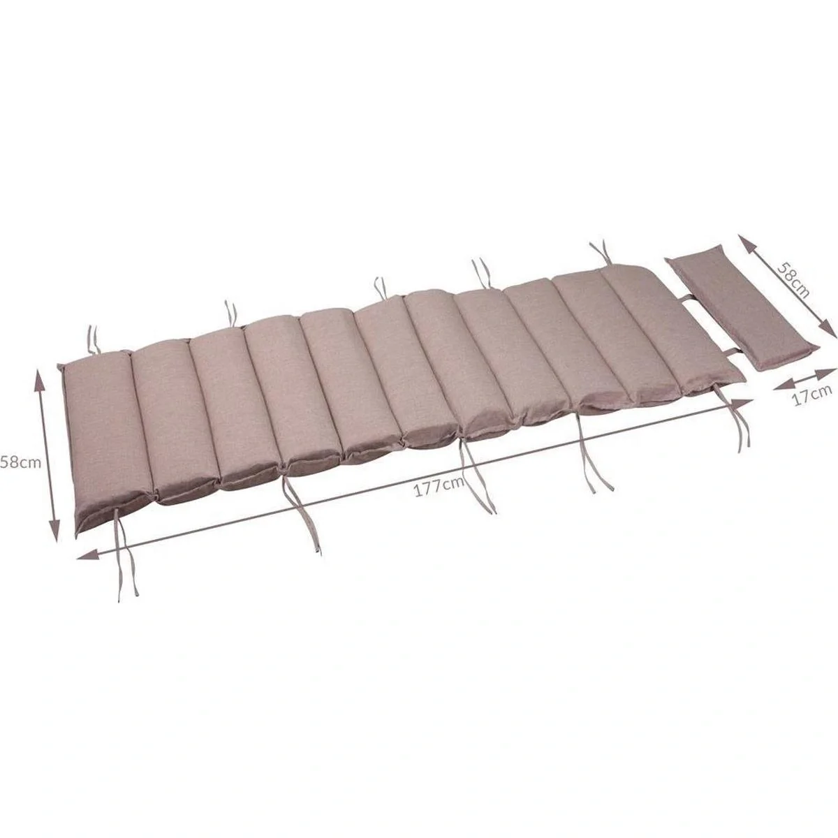 Kissen Sonnenliege - Creme gesprenkelt - 177x58x7 - 6