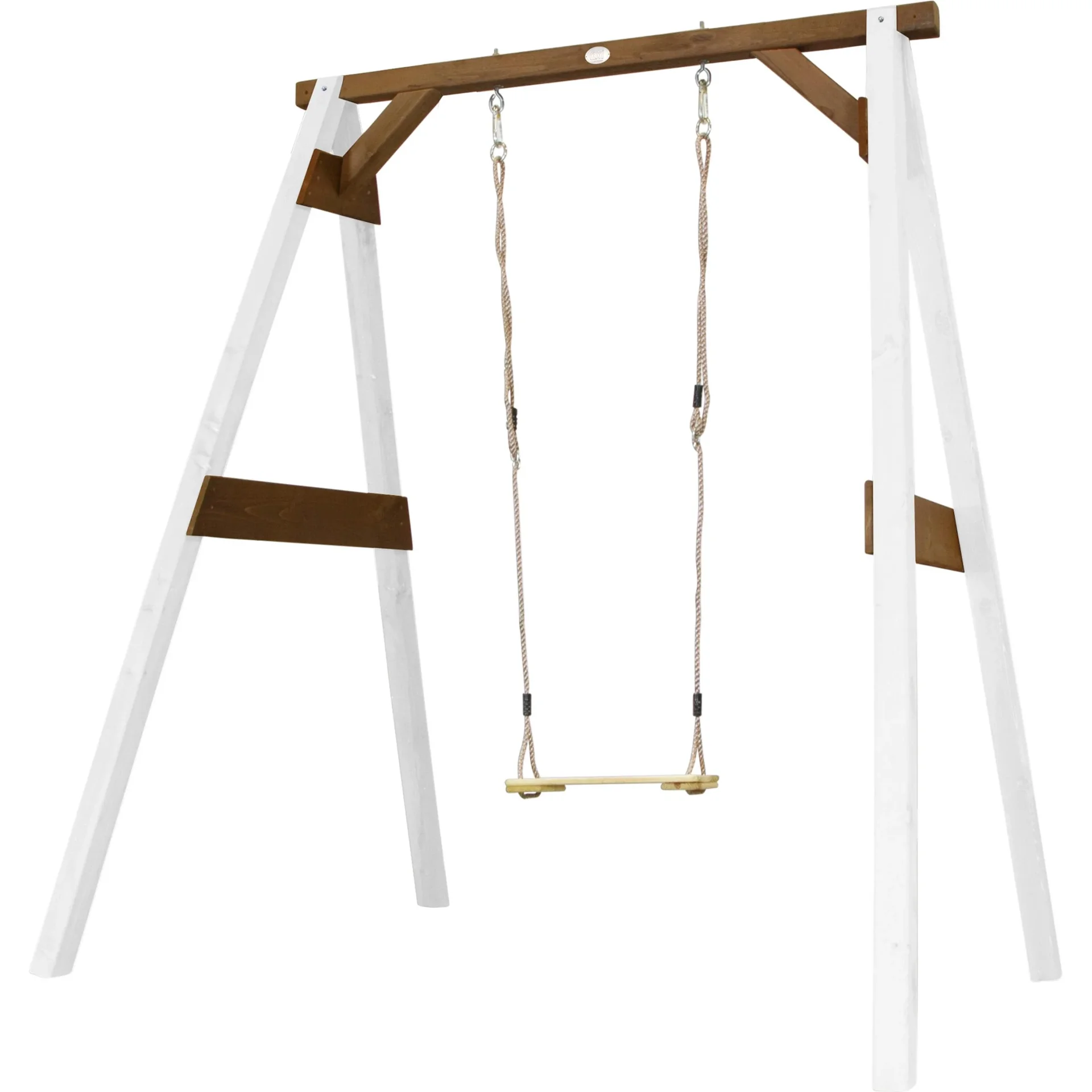 Einzelschaukel Weiß/Braun - 7