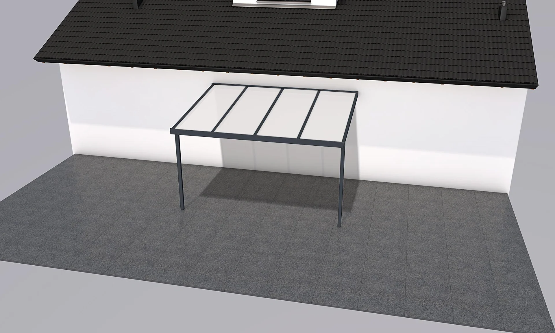 Terrassendach Premium, anthrazit, 4102 x 3060 mm - Klima blue - 8