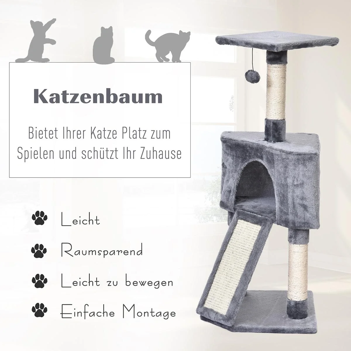 Katzenbaum 3-stöckig - 4