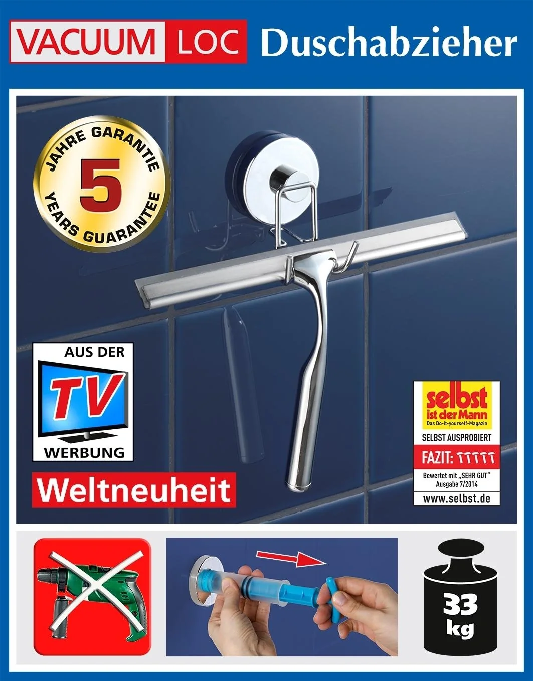 Vacuum-Loc® Duschabzieher mit Halter - 4