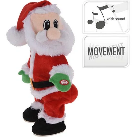 Beweglicher Weihnachtsmann aus Plüsch - mit Sound - 38 x 14cm - 1