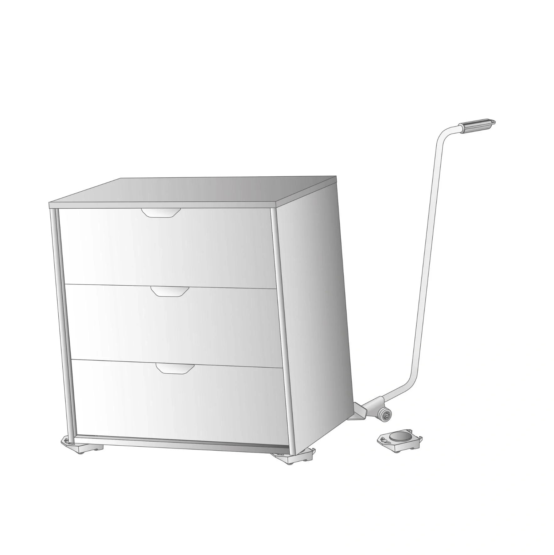 Transporthilfe MM 4122, 102 x 23 x 6,5 cm, softe Rollen Ø 40 mm, stehend, Umzugshelfer, Stahl, Tragkraft 150 kg - 10