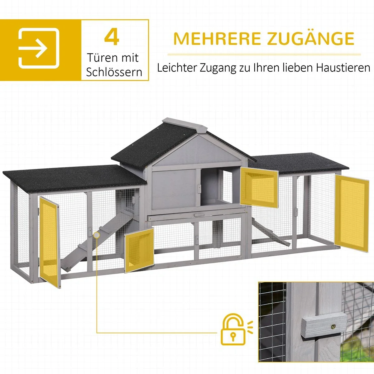 TV Lowborad Fernsehtisch Fernsehschrank TV-Board TV-Schrank TV-Kommode für Fernseher bis 63 Zoll mit 2 Ablageböden Türen - 6